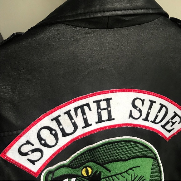 Riverdale South Side Serpents Black Faux Leather Jacket, Size M - Picture 11 of 11